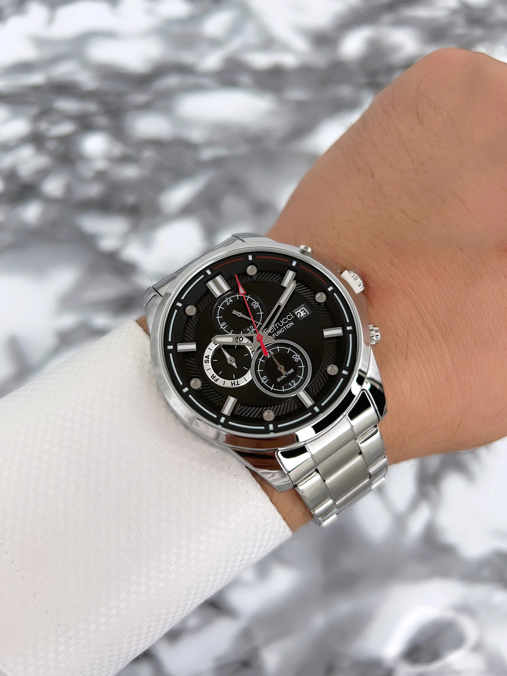 Ferrucci Erkek Kol Saati Çelik Kordon Function Gümüş-Siyah zmfer072