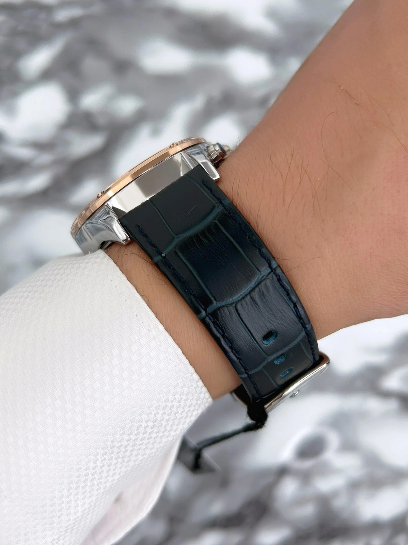 Ferrucci Function Deri Kordon Erkek Kol Saati Rose-Mavi zmfer068