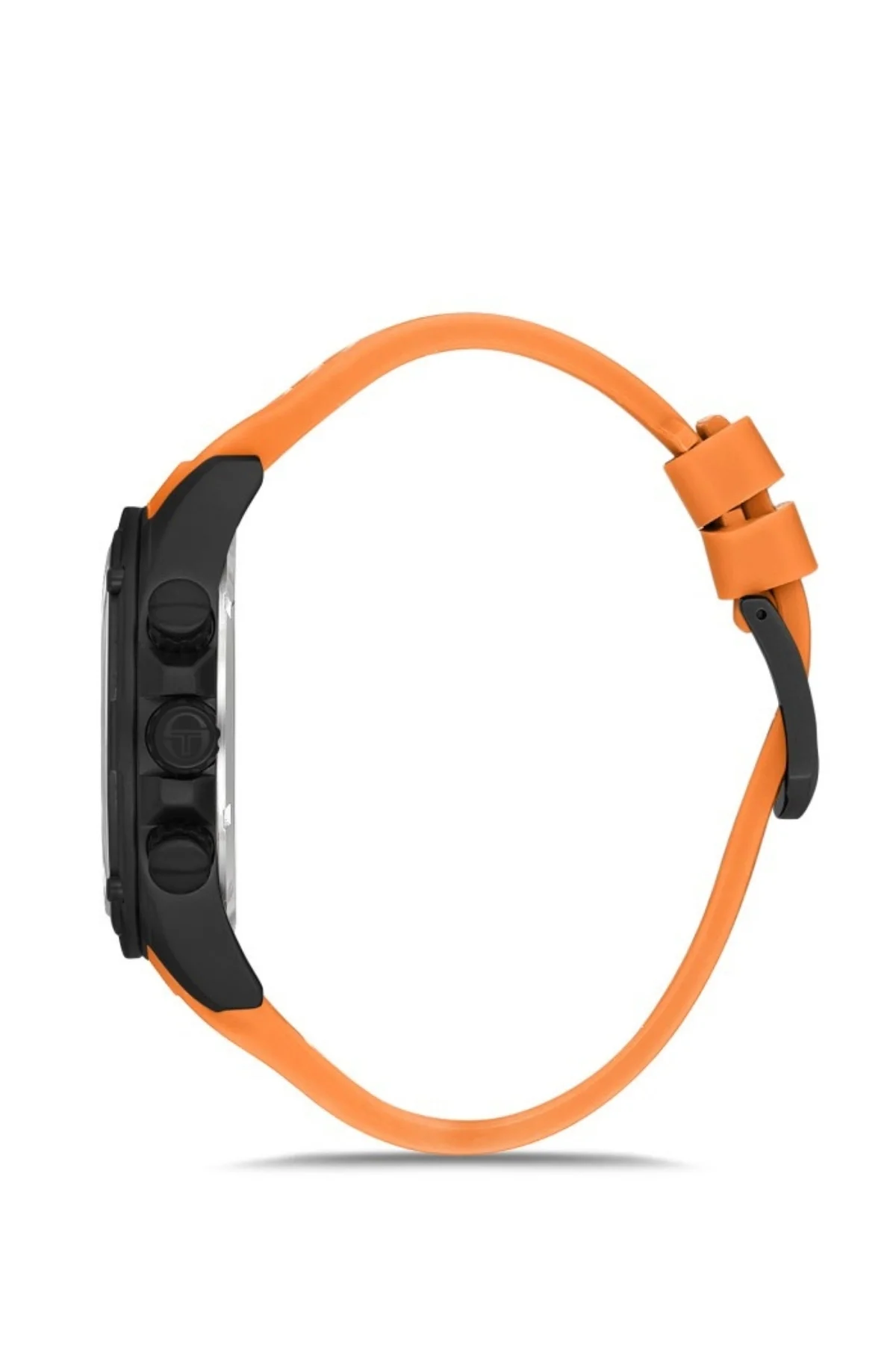 Sergio Tacchini Silikon Kordon Erkek Kol Saati, Çelik Kasa Full Fonksiyon Premium Ürün Siyah-Turuncu