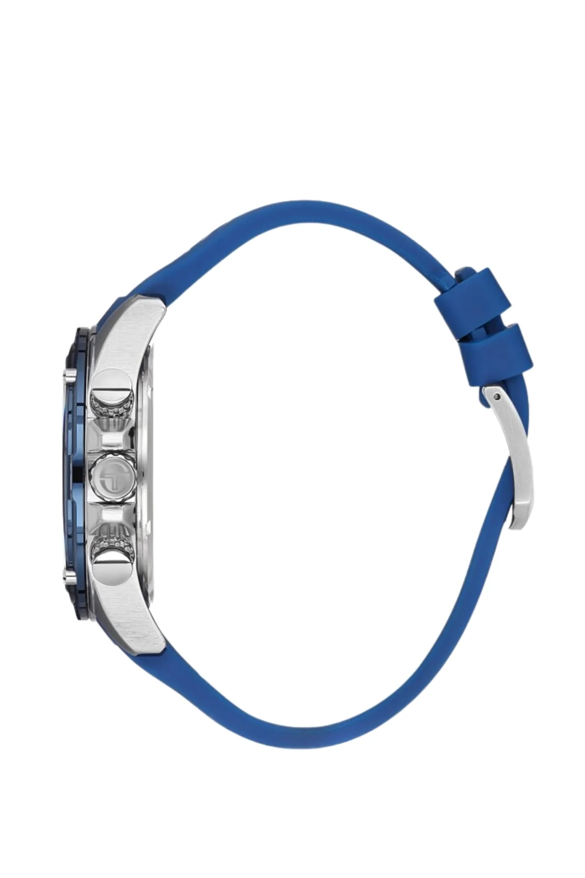 Sergio Tacchini Silikon Kordon Erkek Kol Saati, Çelik Kasa Full Fonksiyon Premium Ürün Mavi-Gümüş ST