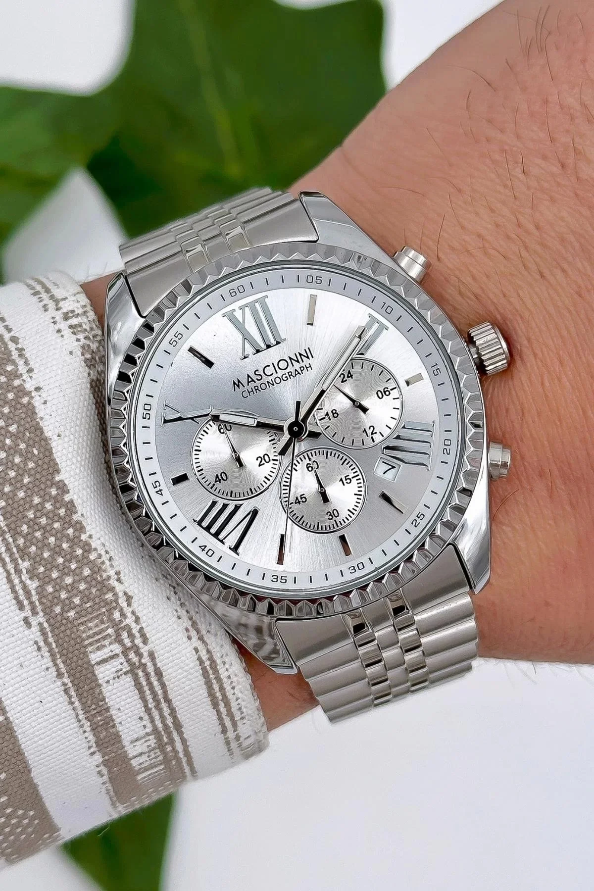 Mascionni Milano Gümüş-Beyaz Renk Erkek Kol Saati Fonksiyonlar Aktif 3ATM zmmsc001