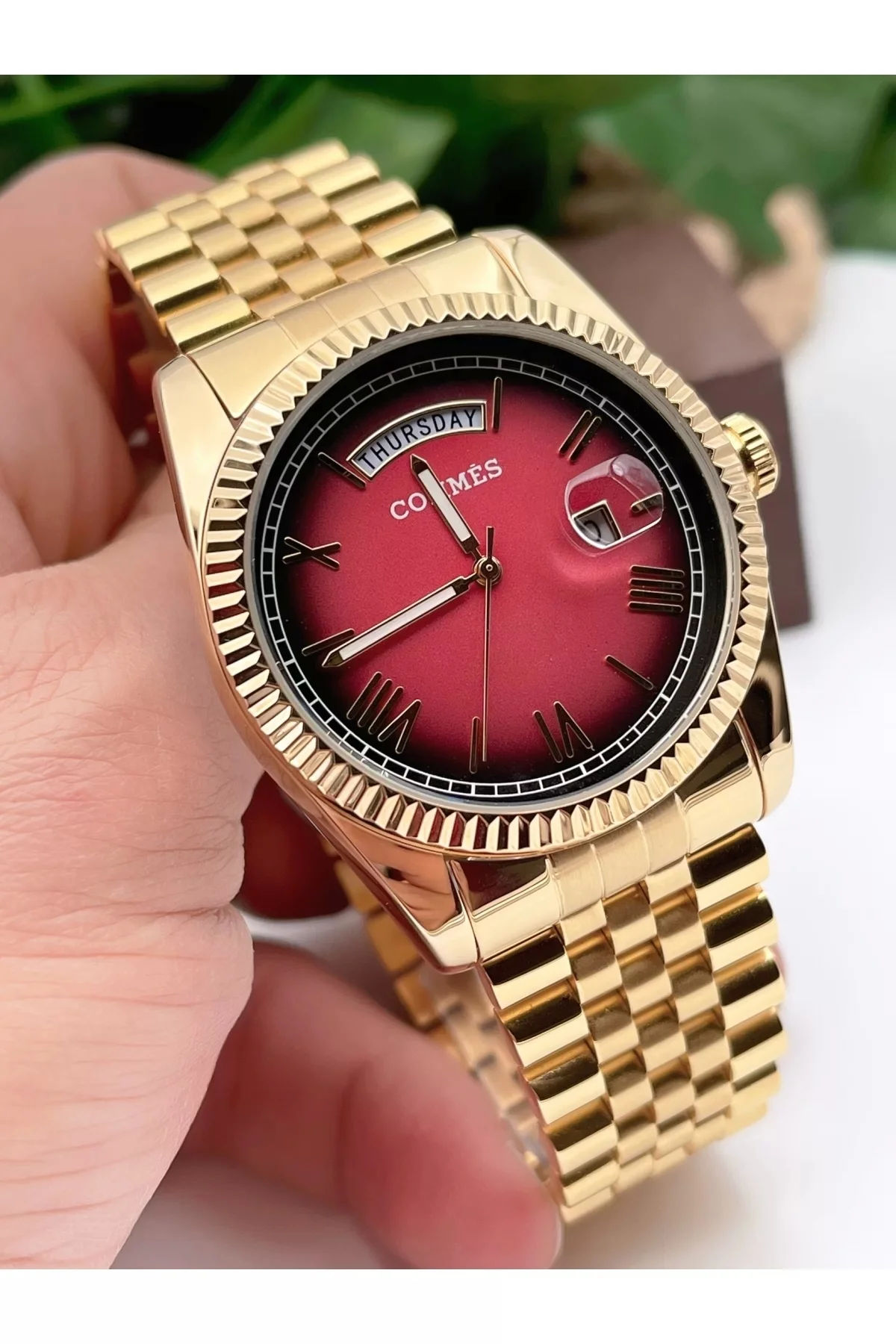 Commes Erkek Kol Saati Çift Takvim Çelik Kordon Bileklik Hediyeli zmcms021
