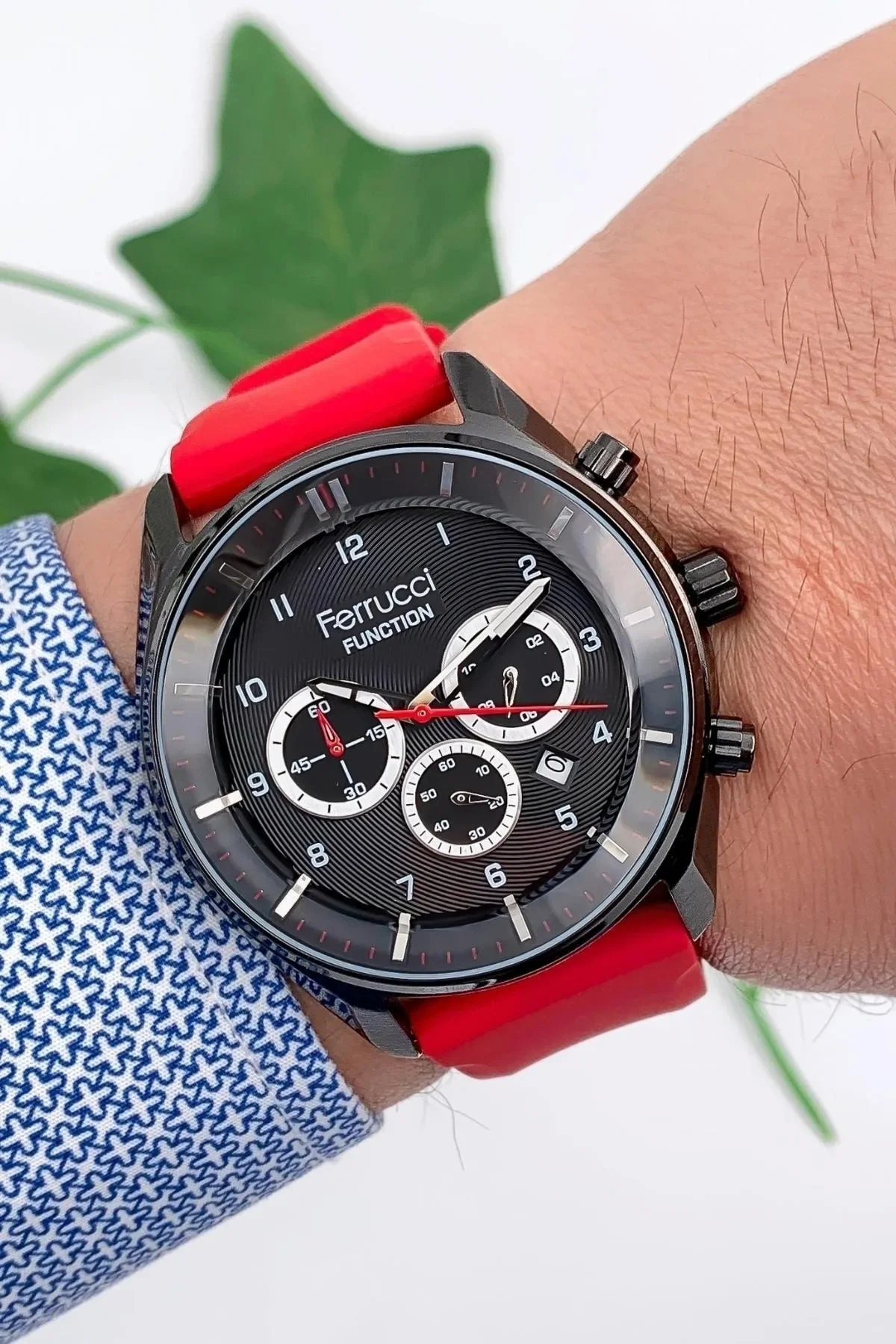 Ferrucci Function Erkek Kol Saati Kırmızı Silikon Kordon