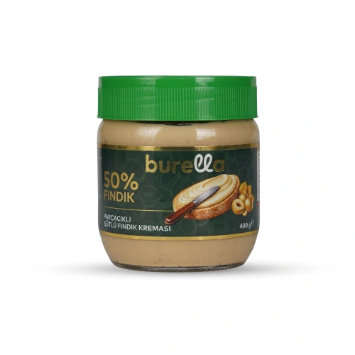 Burella Sütlü Fındık Kreması %50 Fındık Parçacıklı 400g