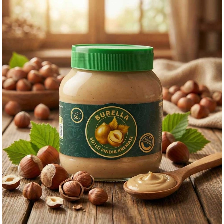 Burella Sütlü Fındık Kreması %50 Fındık Parçacıklı 700g