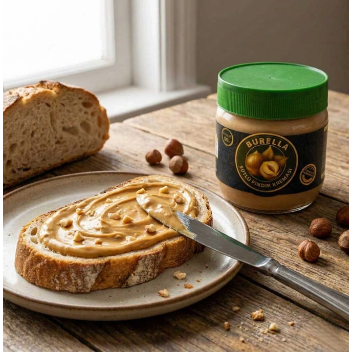 Burella Sütlü Fındık Kreması %50 Fındık Parçacıklı 400g