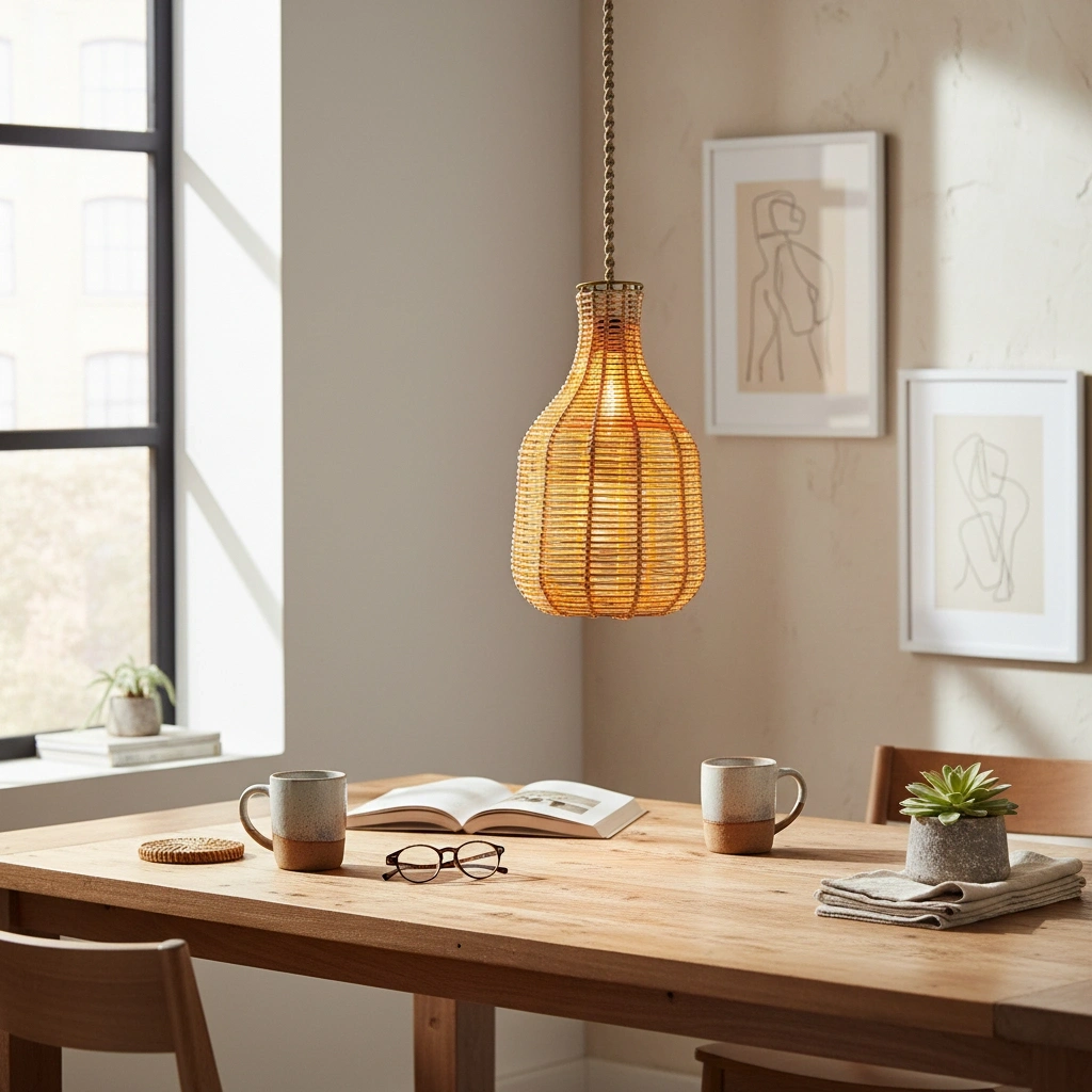 BOTTLE RATTAN AVİZE