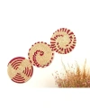 Phoenix Hasır Duvar Süsü 3Lü Set 30 Cm Bordo