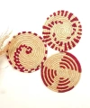 Phoenix Hasır Duvar Süsü 3Lü Set 30 Cm Bordo