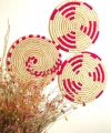Phoenix Hasır Duvar Süsü 3Lü Set 30 Cm Fuşya