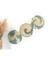 Phoenix Hasır Duvar Süsü 3Lü Set 30 Cm Turkuaz Duvar Tabağı