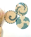 Phoenix Hasır Duvar Süsü 3Lü Set 30 Cm Turkuaz Duvar Tabağı