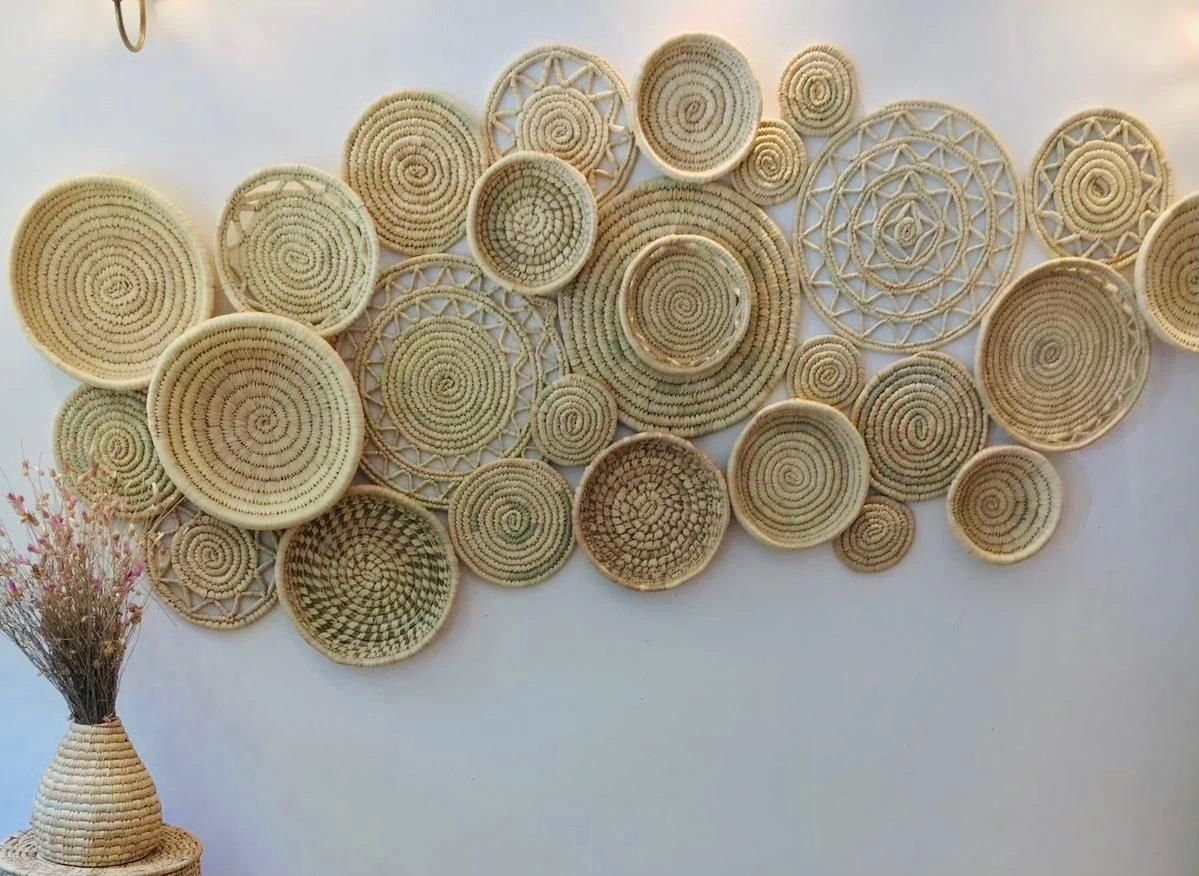 27Li Hasır Duvar Tabağı Seti