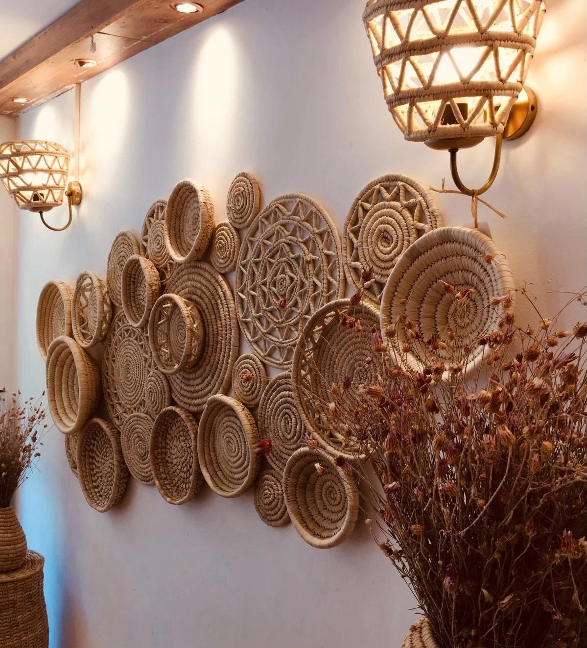 27Li Hasır Duvar Tabağı Seti