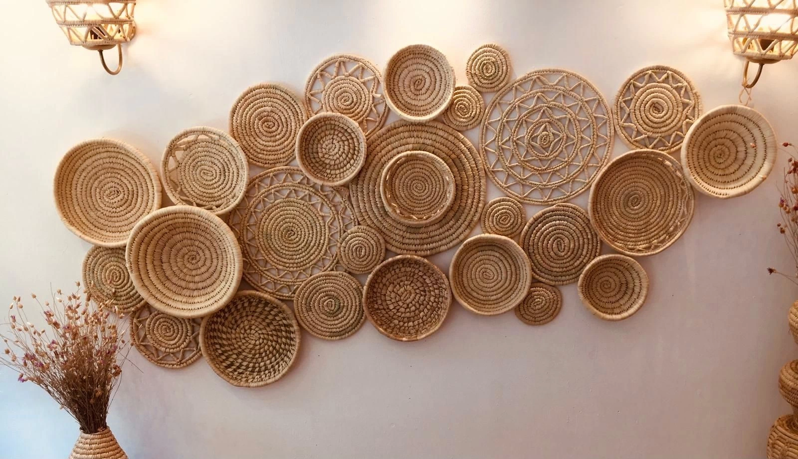 27Li Hasır Duvar Tabağı Seti