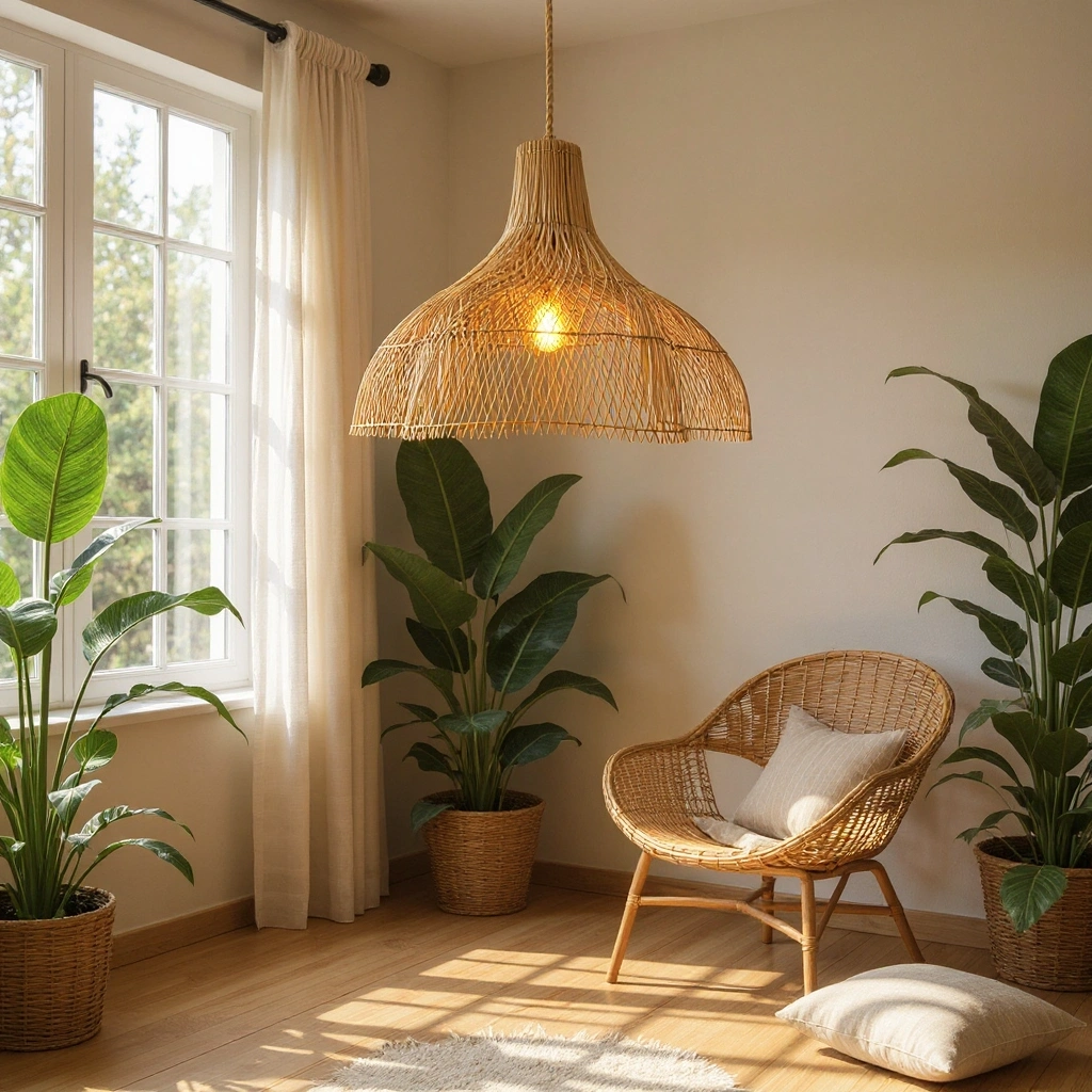 ÇİÇEK AVİZE RATTAN Q70