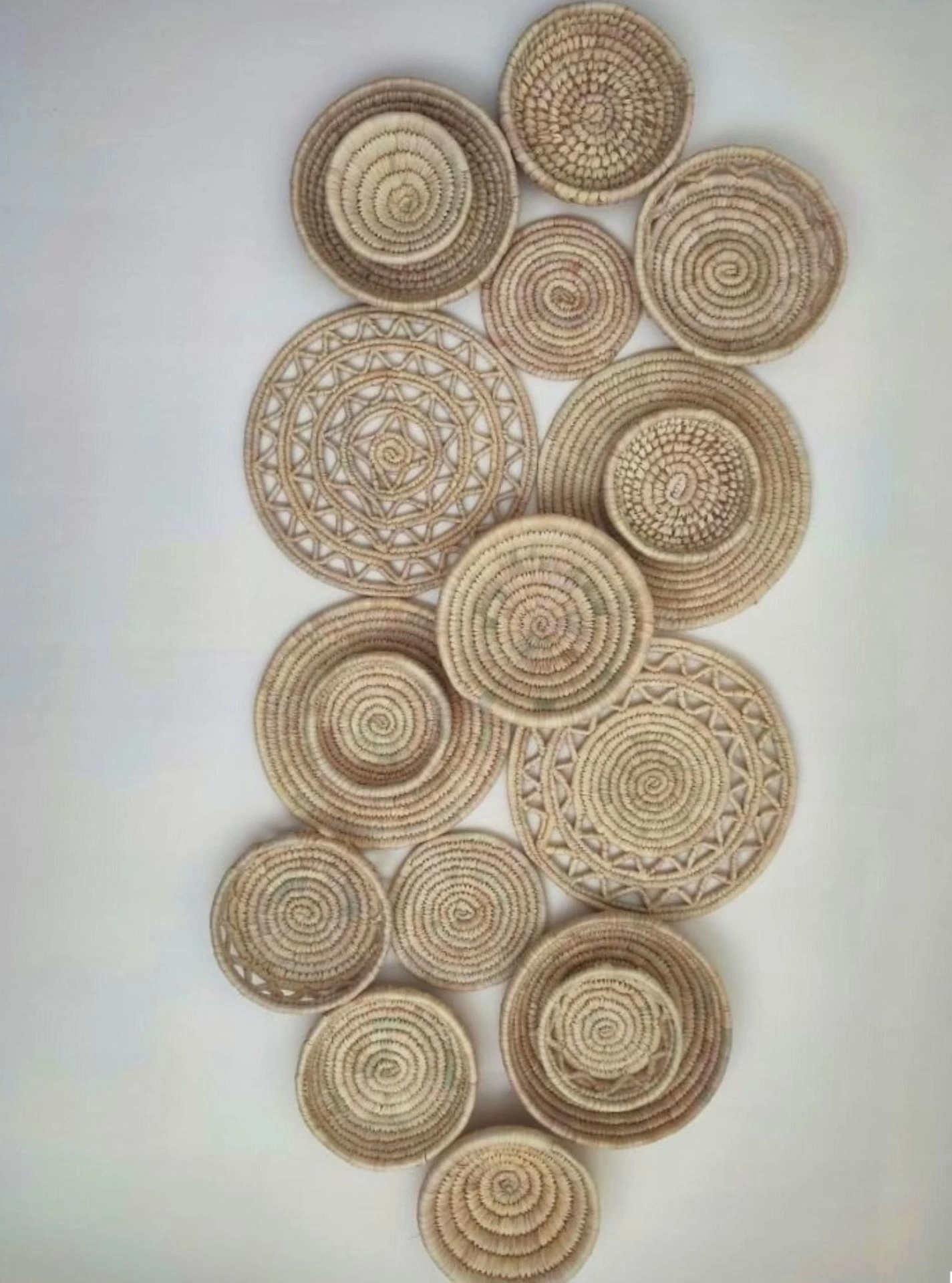 Oreganos   Hasır Duvar Tabağı Palmiye Yaprağı 18Li Set