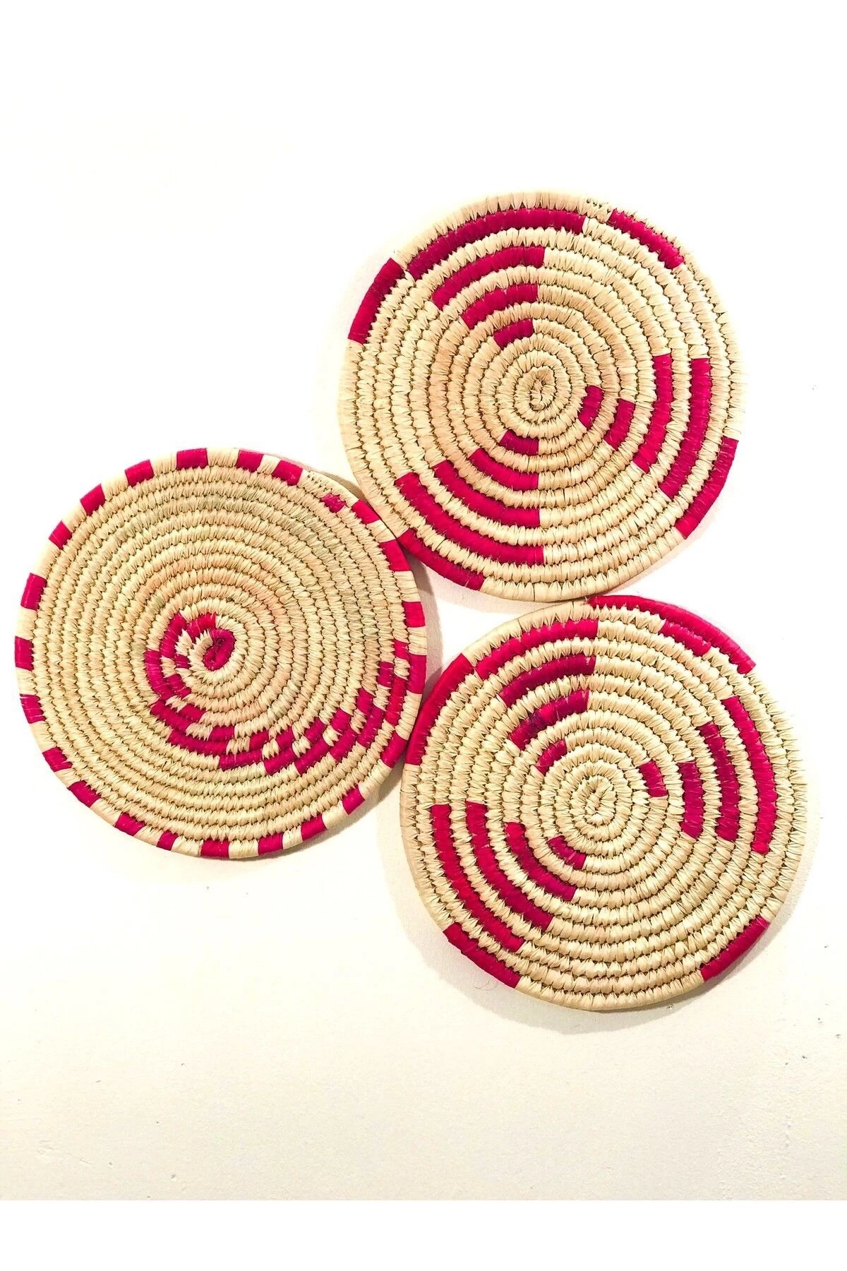 Phoenix Hasır Duvar Süsü 3Lü Set 30 Cm Fuşya