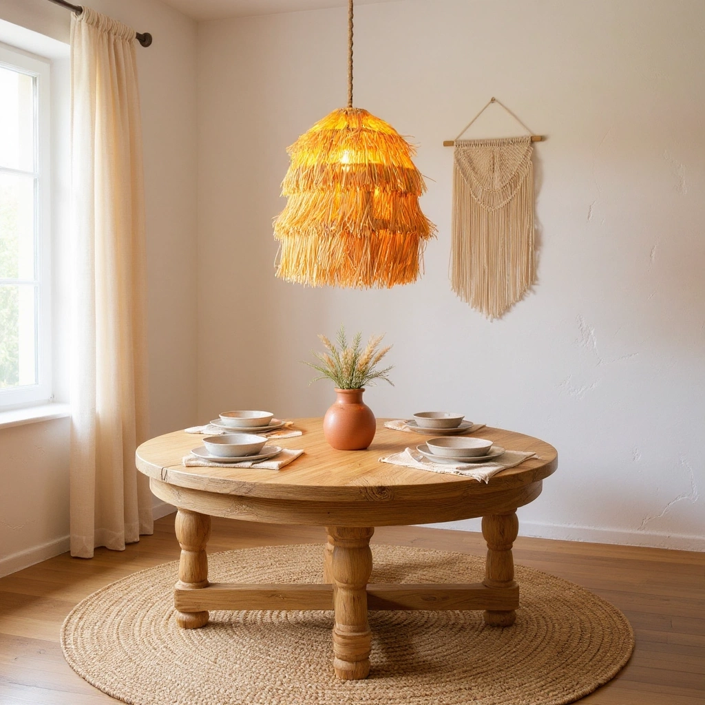 Rafya Spiral Bağlama Avize