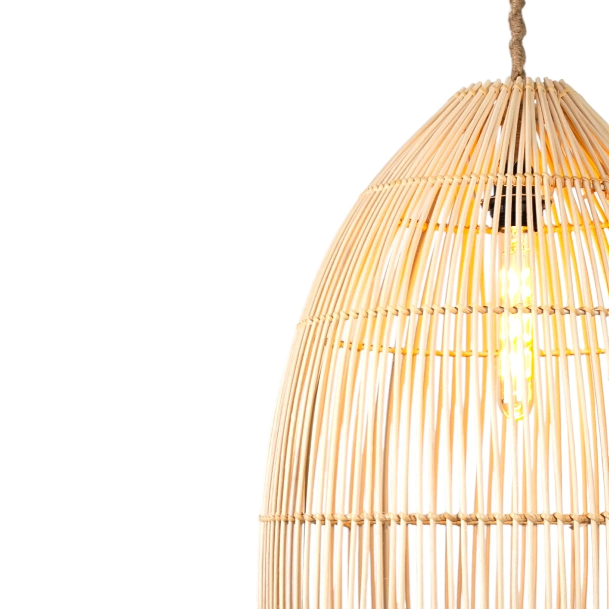 Rattan Thalia Düz Avize