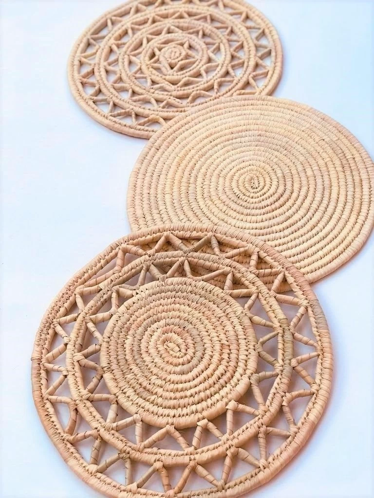 Unda Hasır Duvar Süsü Seti_ 3Lü Set