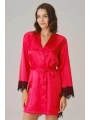Kadın Saten Sırt Detaylı Dantelli Sabahlık ve String Takım (5738)