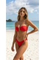 Alesbutik Kırmızı Halka Detaylı Straplez Bikini