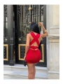 Alesbutik Kırmızı Bağlamalı Elbise