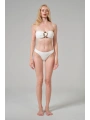 Alesbutik Beyaz  Metal Tokalı Straplez Bikini ve Pareo Seti,