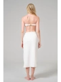 Alesbutik Beyaz  Metal Tokalı Straplez Bikini ve Pareo Seti,