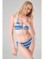 Alesbutik Dalga Desenli Bağlamalı Üçgen Bikini Takımı