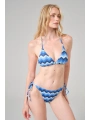 Alesbutik Dalga Desenli Bağlamalı Üçgen Bikini Takımı