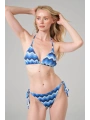 Alesbutik Dalga Desenli Bağlamalı Üçgen Bikini Takımı