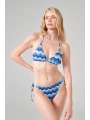 Alesbutik Dalga Desenli Bağlamalı Üçgen Bikini Takımı