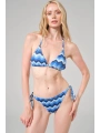 Alesbutik Dalga Desenli Bağlamalı Üçgen Bikini Takımı