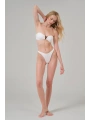 Alesbutik Kar Beyazı V Metal Aksesuarlı Straplez Bikini Takımı