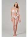 Alesbutik Kar Beyazı V Metal Aksesuarlı Straplez Bikini Takımı