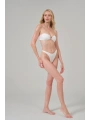 Alesbutik Kar Beyazı V Metal Aksesuarlı Straplez Bikini Takımı