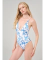 Alesbutik Sırtı Çapraz Mercan Motifli Mayo