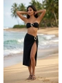 Alesbutik Siyah Metal Tokalı Straplez Bikini ve Pareo Seti