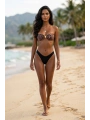 Alesbutik Straplez Leopar Desenli Toka Detaylı Brazilian Bikini