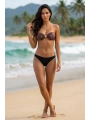 Alesbutik Straplez Leopar Desenli Toka Detaylı Brazilian Bikini