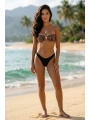 Alesbutik Straplez Leopar Desenli Toka Detaylı Brazilian Bikini