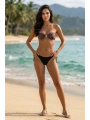 Alesbutik Straplez Leopar Desenli Toka Detaylı İpli Brazilian Bikini