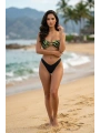 Alesbutik Toka Detaylı Zebra Desenli Straplez Bikini