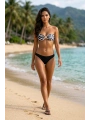 Alesbutik Toka Detaylı Zebra Desenli Straplez Brazilian Bikini