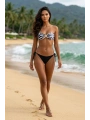 Alesbutik Toka Detaylı Zebra Desenli Straplez İpli Brazilian Bikini