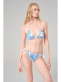 Doğal Mercan Formu Bağlamalı Üçgen Bikini Takımı