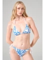 Doğal Mercan Formu Bağlamalı Üçgen Bikini Takımı