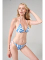 Doğal Mercan Formu Bağlamalı Üçgen Bikini Takımı